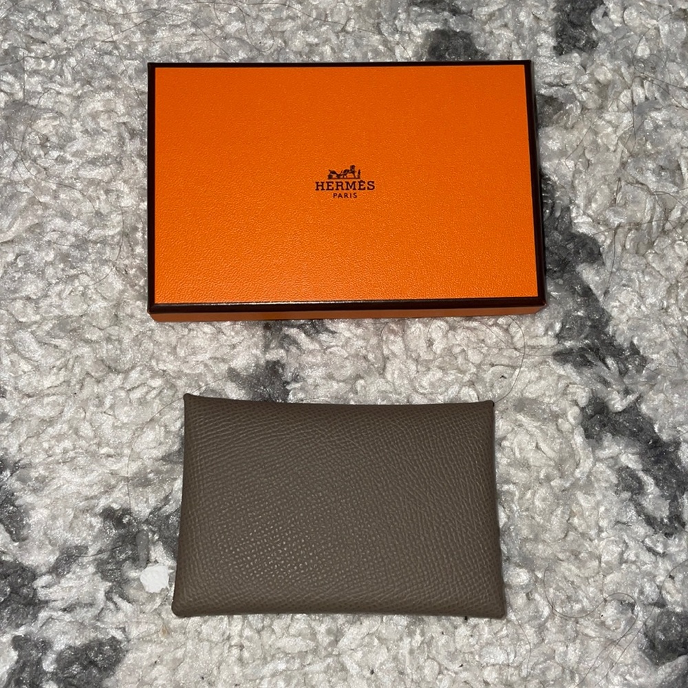 Hermes Card Holder Etoupe Epsom
